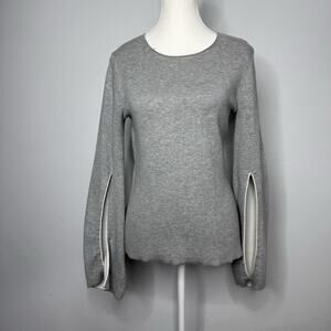 Bailey/44 Gray Long Sleeve Knit Top Split Sleeve Detail Women’s Small